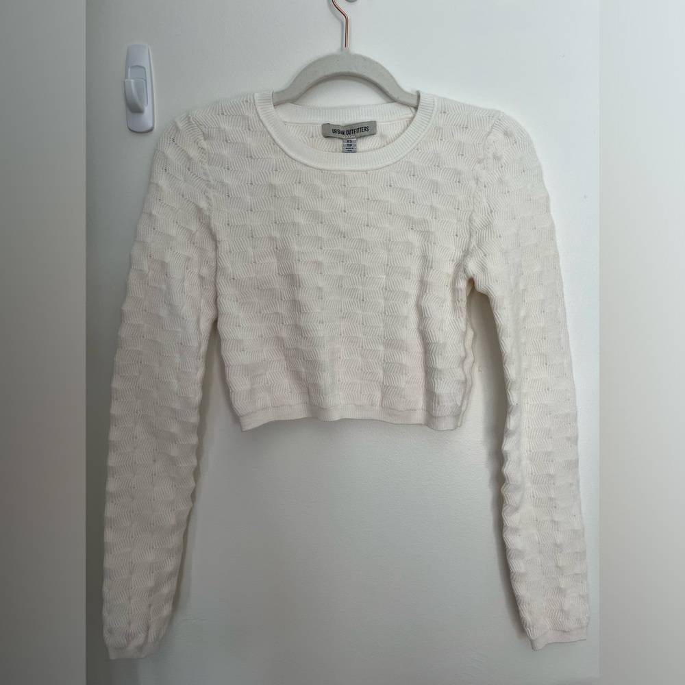 Urban Outfitters Cream Cropped Sweater